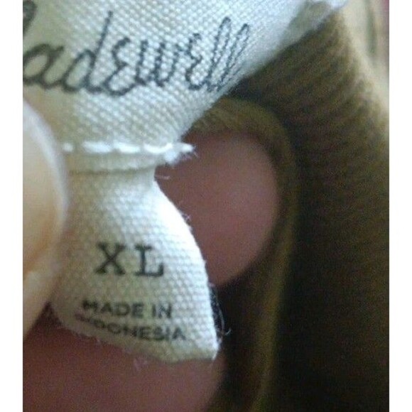 Madewell Womens Ribbed Henley Crop Tee Size XL Mustard Yellow Snap Button Casual - Picture 4 of 6